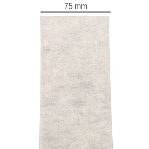 Two-Colour Wool Felt Ribbon, White and Grey, 7.5 cm x 5 m, for Floristry and Decoration | Floristik24.co.uk