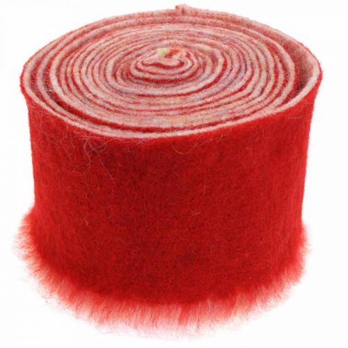 Floristik24 Felt ribbon decoration two-tone red, white Pot ribbon Christmas 15cm × 4m