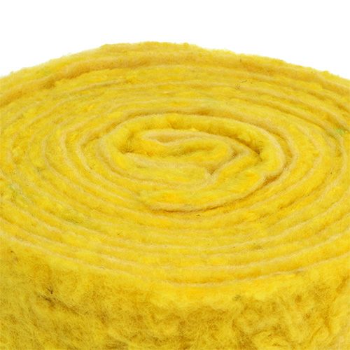 Floristik24 Felt band "Happy" Yellow 7,5cm 5m