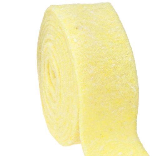 Floristik24 Felt Ribbon Light Yellow 7.5cm 5m