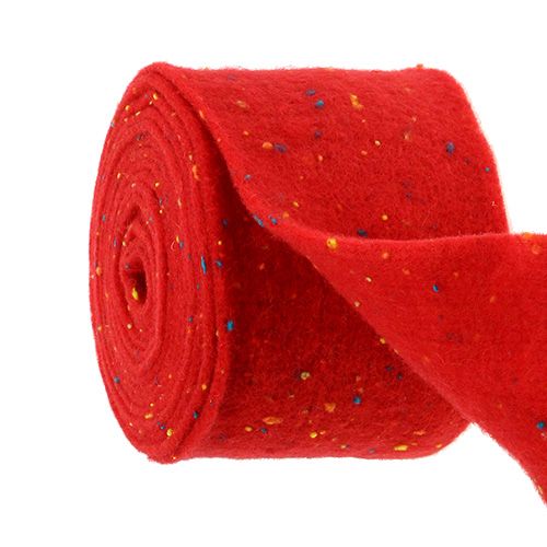 Floristik24 Felt ribbon red with dots 15cm 5m