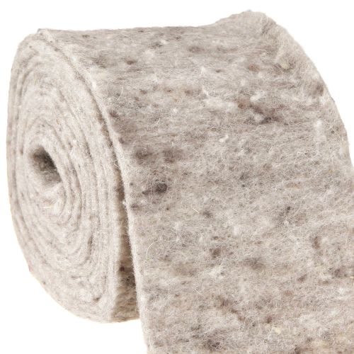 Floristik24 Felt ribbon, pot band gray-natural 15cm 5m