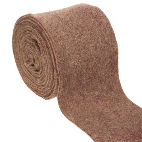 Two Tone Wool Felt Pot Band, 15 cm x 5 m, Purple and Light Brown