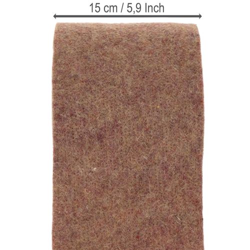 Two Tone Wool Felt Pot Band, 15 cm x 5 m, Purple and Light Brown | Floristik24.co.uk
