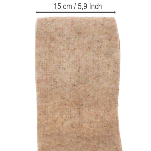 100% Wool Felt Ribbon, 15 cm x 5 m, Brown and White, for Pot Covers and Crafting | Floristik24.co.uk