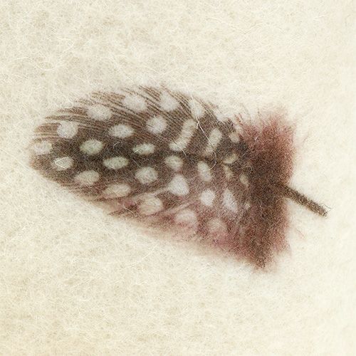 Floristik24 Felt tape cream with pattern feather 15cm 2m
