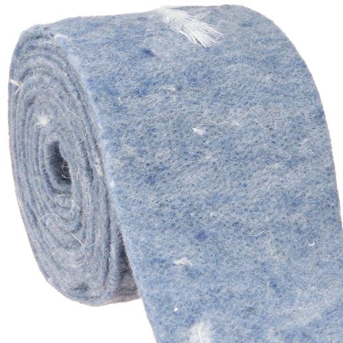 Floristik24 Felt ribbon wool ribbon decorative fabric blue feathers wool felt 15cm 5m