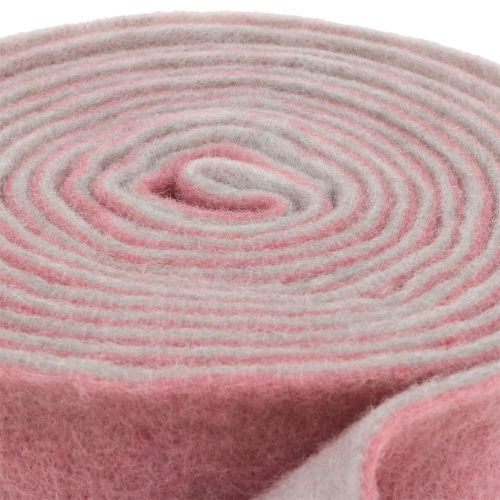 Product Felt ribbon, pot ribbon two-tone old pink/grey 15cm 5m