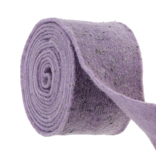 Floristik24 Felt ribbon Emotion with lavender flowers 15cm x 5m purple