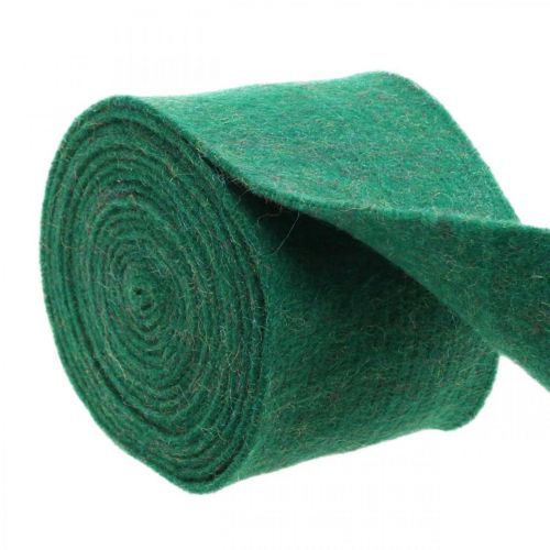 Floristik24 Felt tape, pot tape, wool felt green, golden shimmering 15cm 5m