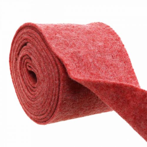 Product Felt tape, pot tape, wool felt red, white mottled 15cm 5m