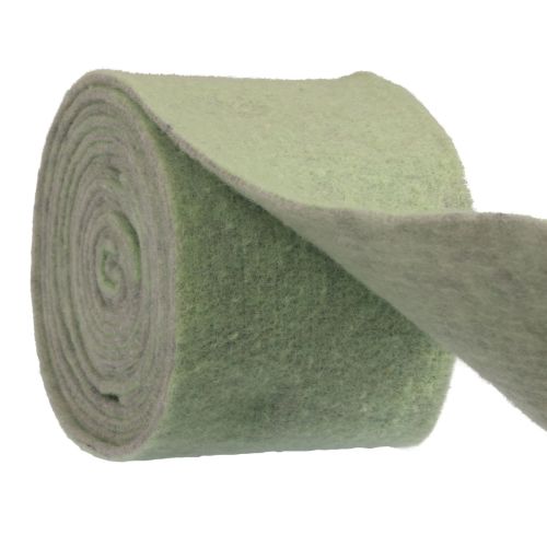 Floristik24 Felt ribbon wool ribbon gray green fluffy decorative ribbon 14cm 5m