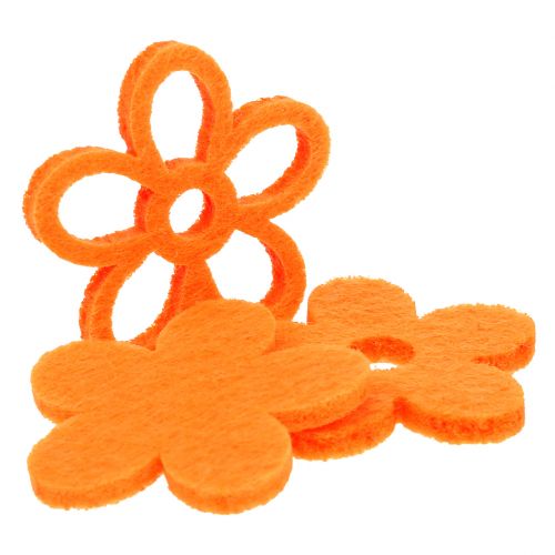 Floristik24 Felt flower 4cm orange 72 pcs