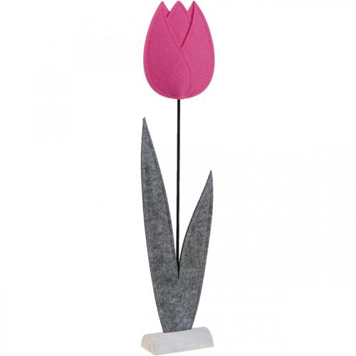 Felt flower felt deco flower tulip pink table decoration H68cm