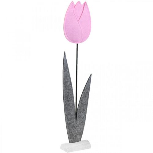 Floristik24 Felt flower felt deco flower tulip pink table decoration H68cm