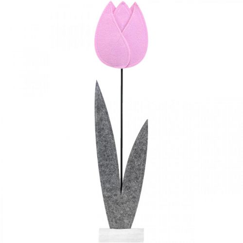 Product Felt flower felt deco flower tulip pink table decoration H68cm