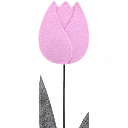 Floristik24 Felt flower felt deco flower tulip pink table decoration H68cm