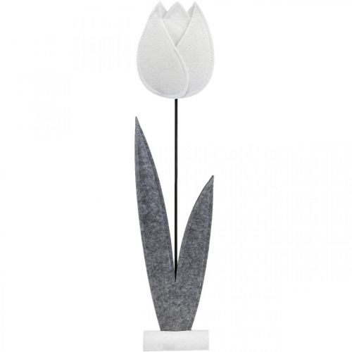 Floristik24 Felt flower felt deco flower tulip white H68cm