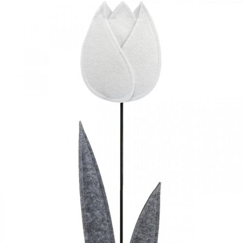 Floristik24 Felt flower felt deco flower tulip white H68cm