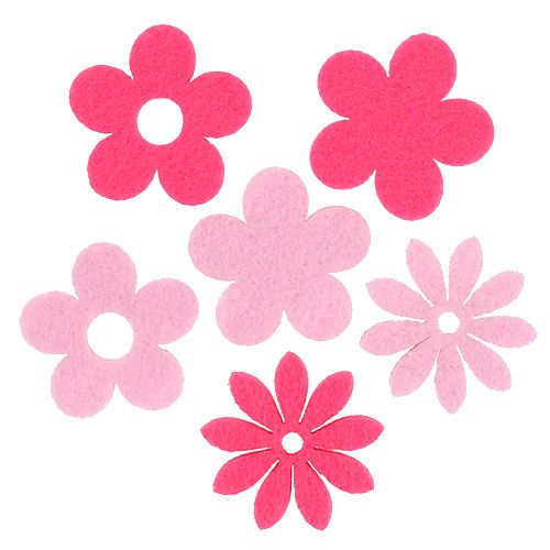 Felt flower pink, pink 3.5cm 96p