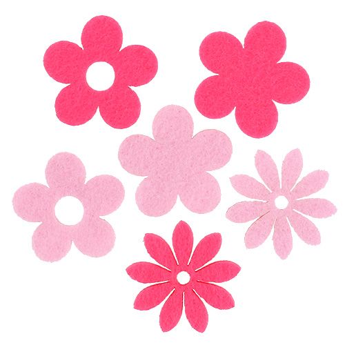 Floristik24 Felt flower pink, pink 3.5cm 96p