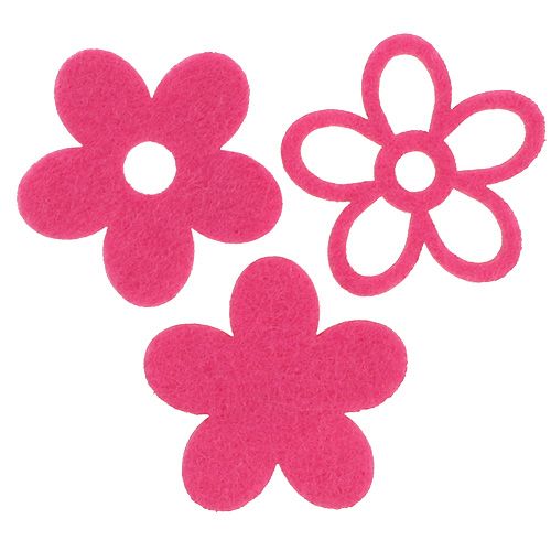 Floristik24 Felt flower for sprinkling Pink as decoration set Ø4cm 72pcs