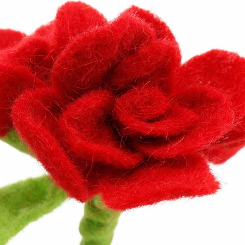Floristik24 Felt flower 15cm with 3 flowers