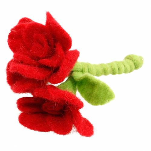 Floristik24 Felt flower 15cm with 3 flowers