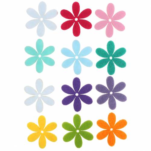 Floristik24 Felt flowers 4.5 cm 36 pieces different colors Felt flowers to sprinkle &amp; glue