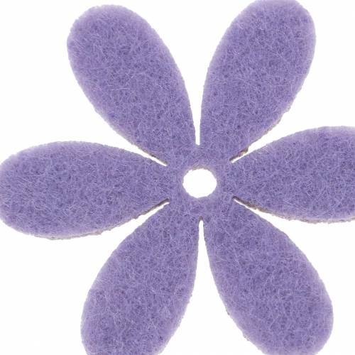 Product Felt flowers 4.5 cm 36 pieces different colors Felt flowers to sprinkle &amp; glue