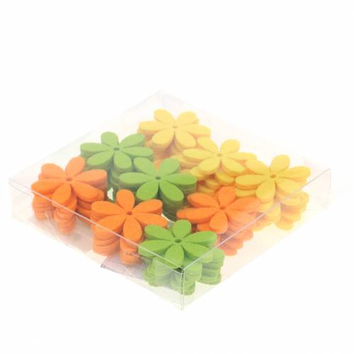 Product Felt flowers 4.5 cm 36 pieces different colors Felt flowers to sprinkle &amp; glue