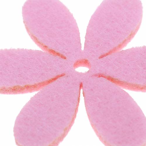 Floristik24 Felt flower Ø4.5cm pink, white, pink assorted 54pcs