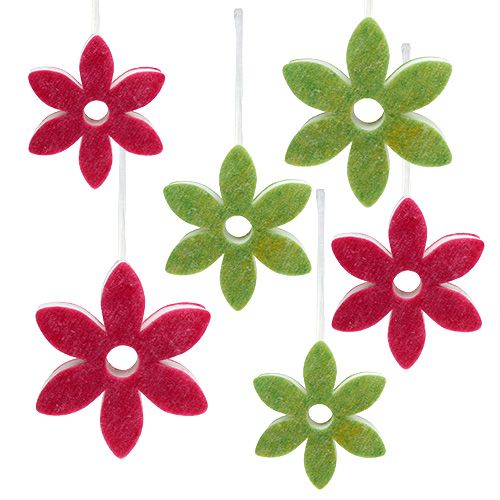 Floristik24 Felt flower mix for hanging Ø15-24cm 6pcs