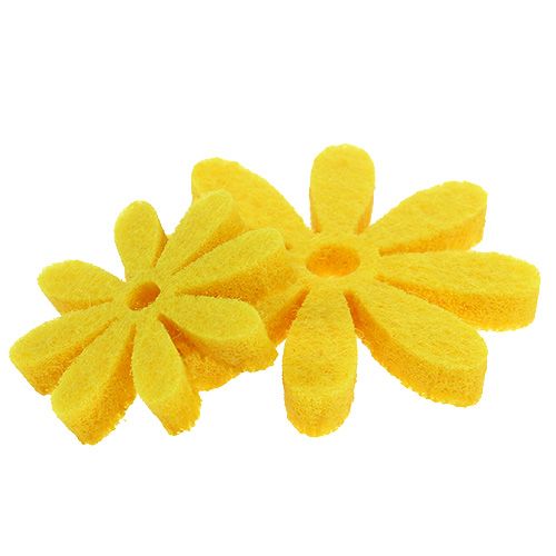 Floristik24 Felt flower set in yellow 96 pieces