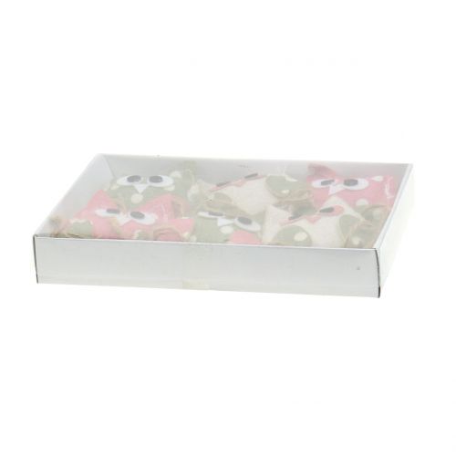 Floristik24 Decorative owl fabric 6cm pink / green / white 6pcs