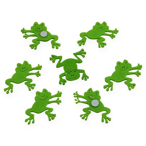 Floristik24 Felt frog with glue dot green 5.5cm 72 pcs