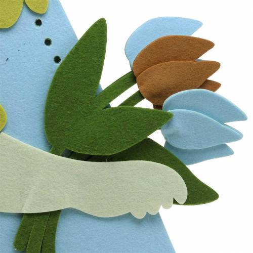Floristik24 Large Easter bunny felt cream, light blue, 44cm H101cm window decoration