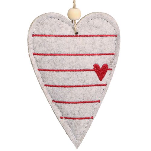 Floristik24 Felt hearts Christmas tree decorations beige hearts 8.5×12cm 6 pcs