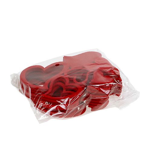 Floristik24 Felt hearts mix 3cm - 7.5cm red 72 pcs