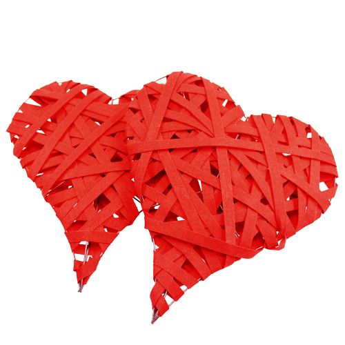 Floristik24 Felt hearts for hanging red 26cm 2pcs