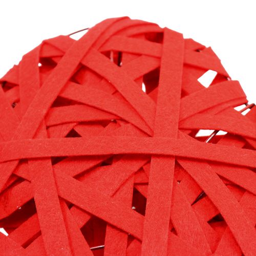Floristik24 Felt hearts for hanging red 26cm 2pcs