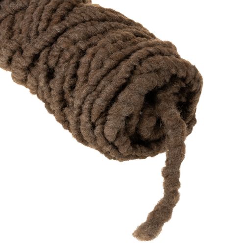 Product Brown wool cord, 25m decorative ribbon for floristry and crafts
