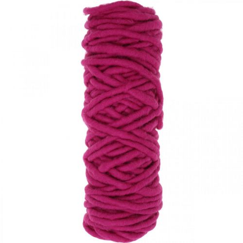 Floristik24 Felt cord wire wool cord pink 20m