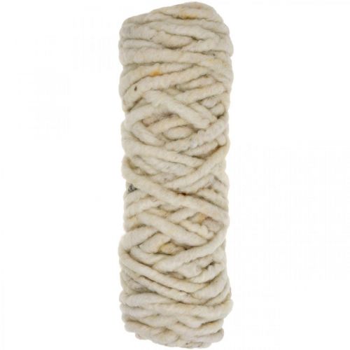 Floristik24 Felt cord wick thread wool cord white yellow brown L30m