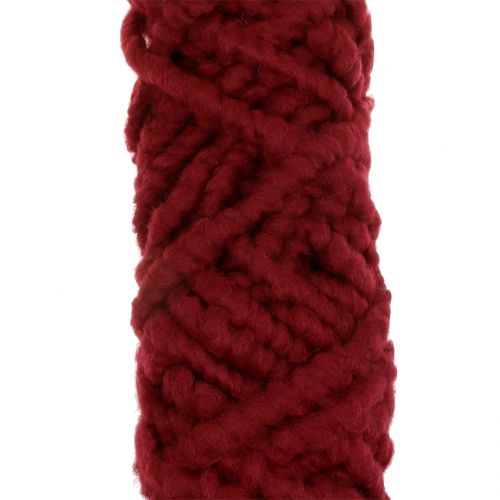Felt cord fleece Mirabell 25m dark red