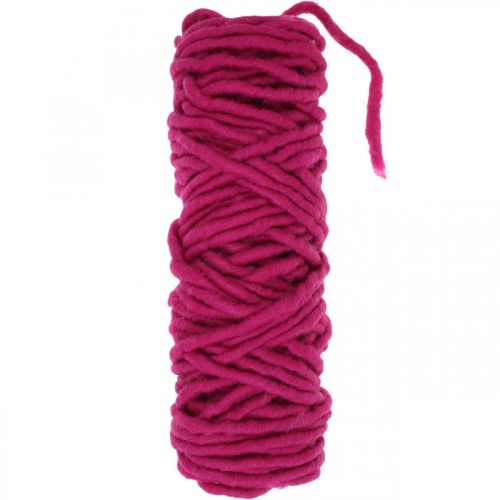 Floristik24 Felt cord with wire wool wire for handicrafts pink 20m