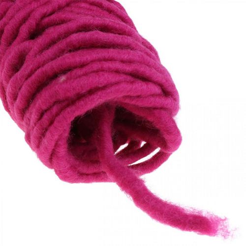 Product Felt cord with wire wool wire for handicrafts pink 20m