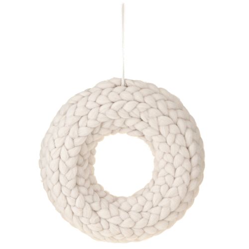 Floristik24 Felt wreath decorative wreath for hanging braided beige Ø25cm