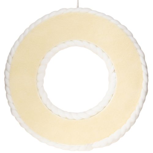 Product Felt wreath wool felt for hanging white braided Ø30cm