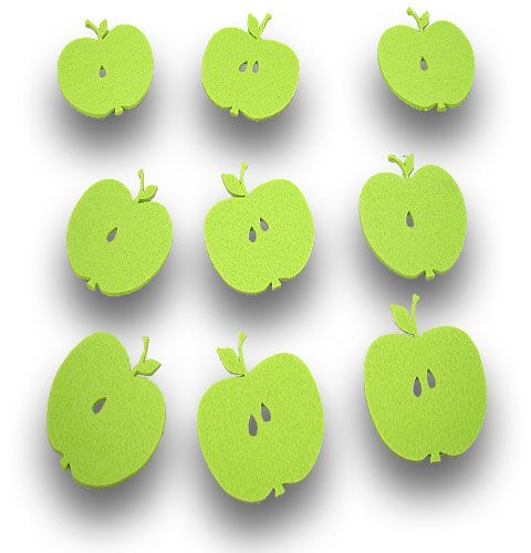 Floristik24 Apples felt light green 12p